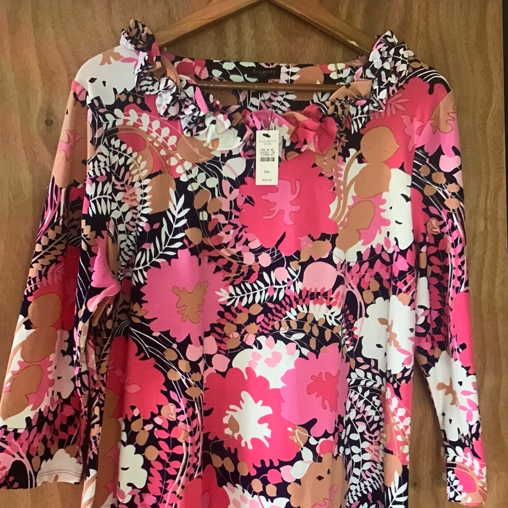 Beautiful Talbots XL Petite Spring Floral Dress NWT
